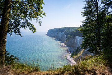 view on jasmund national park with its chalk cliff coast at r&uuml;gen island