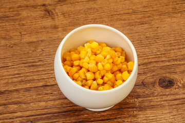 Sweet corn seeds in the bowl