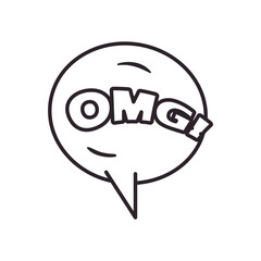 omg bubble line style icon vector design