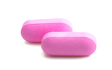 pink pills isolated