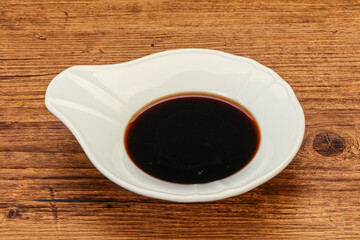 Asian soya sauce in the bowl