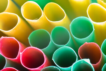 a colorful plastic straw hole
