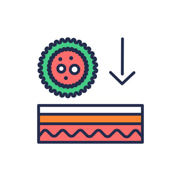 recommend clip art: Viral diseases color line icon. Skin layer. Outline pictogram for web page, mobile app, promo.