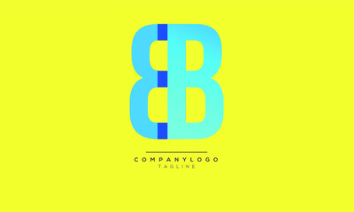 BB Initial monogram letter text alphabet logo design