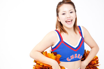 笑顔で応援するチアガール