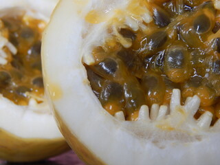 Passion Fruit. Also known as Maracuja. Several distinct varieties of passion fruit with clearly...