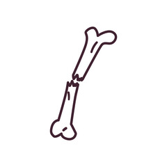 broken bone line style icon vector design