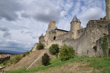 Fototapeta na wymiar Castillo y muralla de Carcassone en Francia