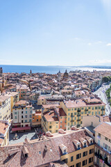 Fototapeta na wymiar Panorama à 360° depuis le clocher de la tour saint François à Nice
