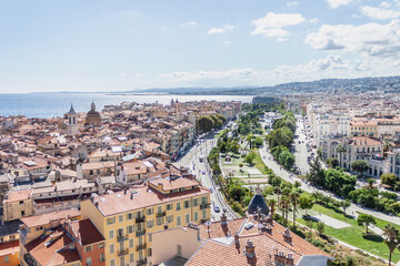 Fototapeta premium Panorama à 360° depuis le clocher de la tour saint François à Nice