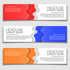 Web, Website Banner Abstract Modern Wavy, Wave Design Simple, Clean template