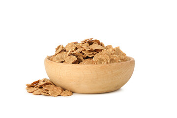 Bowl with muesli isolated on white background