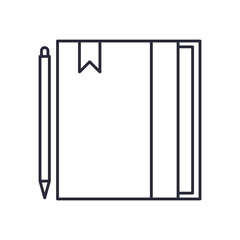 book with pen line style icon vector design