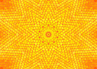 Abstract yellow and orange concentric pattern