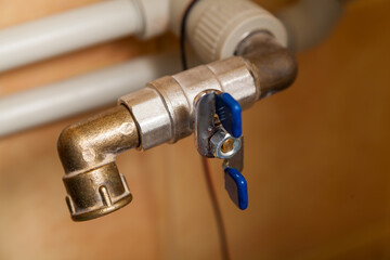 Ball valve on horizontal plastic pipe