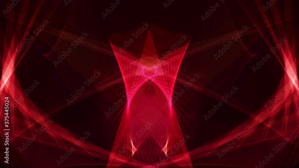 Poster red futuristic symmetric digital wiremesh wave motion abstract cyberspace background. 4k 3d renderin