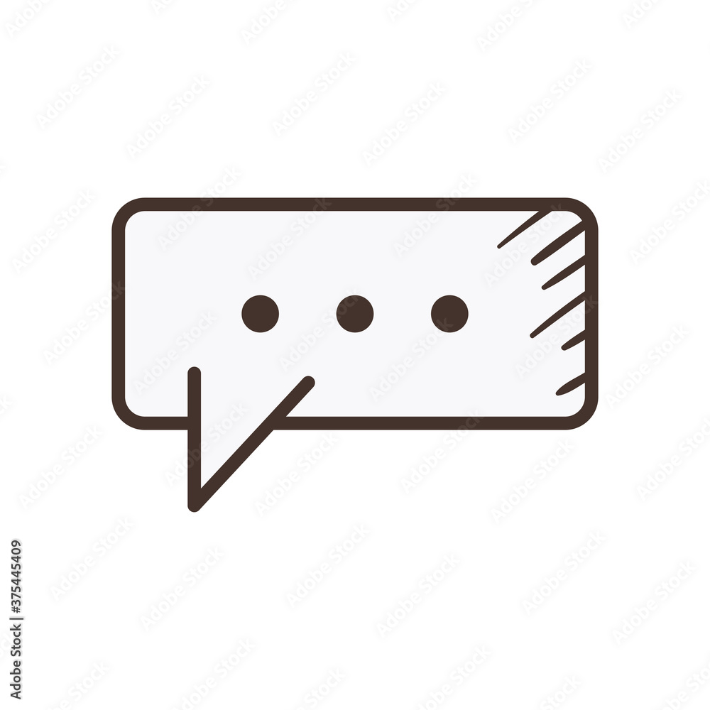 Poster communication bubble line and fill style icon vector design