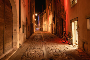 Old backstreet in Beaune, French town