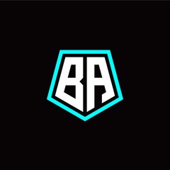 Initial B A letter with polygon modern style logo template vector
