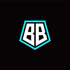 Initial B B letter with polygon modern style logo template vector