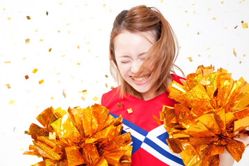 笑顔で応援するチアガール