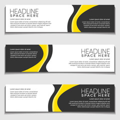 Fototapeta premium Yellow Light Gradient Wavy, Wave, Liquid, Fluid Modern Abstract Web Banner for Header, Advertising, Publication.Blank Space Design Vector Template, Mockup.