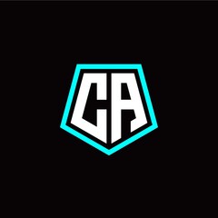 Initial C A letter with polygon modern style logo template vector