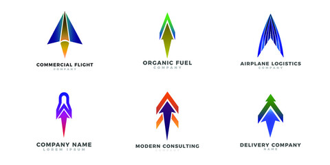 Powerful gradient arrow logo bundle