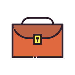 suitcase bag line and fill style icon vector design