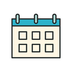 calendar line and fill style icon vector design