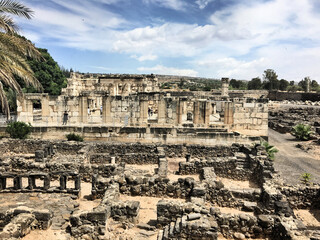 Fototapeta na wymiar The ruins on Capernaum in israel