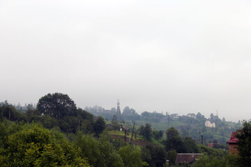 mountain landscape in the fog