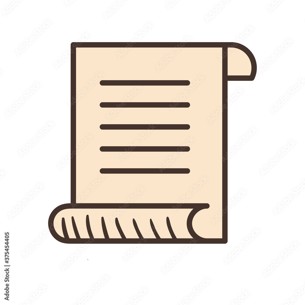 Poster document paper line and fill style icon vector design