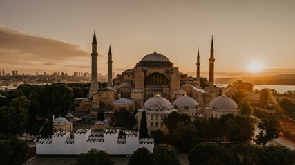Naklejka premium Hagia Sofia Mosque Arial Shot 