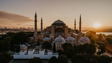 Obraz premium Hagia Sofia Mosque Arial Shot 