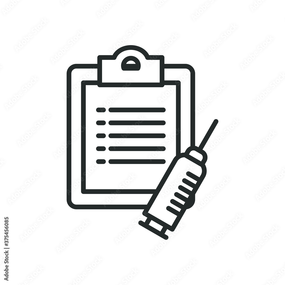 Poster document with injection line style icon vector design