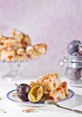 Portion of Plum Cake on a plate