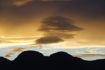Abendhimmel bei Bizau in Vorarlberg