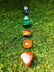 green grass and stone