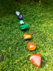 green and red stones