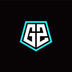 Obraz premium Initial G Z letter with polygon modern style logo template vector