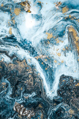 Liquid marble background Blue