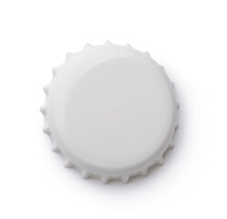 Top view of white bottle crown cap