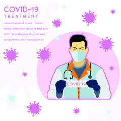 COVID-19 treatment in doctor help center.  Doctor  COVID-19 treatment 