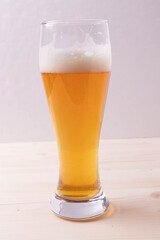a glass of cold beer