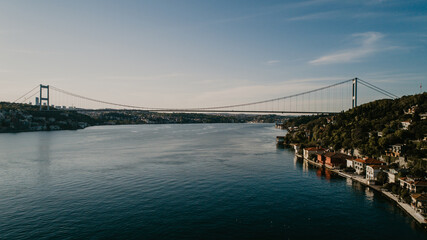 İstanbul Fatih Sultan Mehmet Bridge drone shot