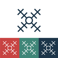 Linear vector icon with smooth snowflake