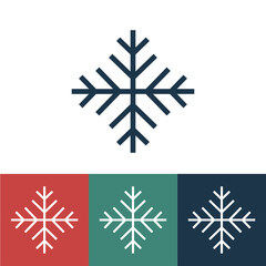 Linear vector icon with snowflake