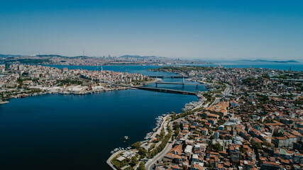 İstanbul Golden Horn arial view 