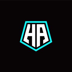 Initial H A letter with polygon modern style logo template vector